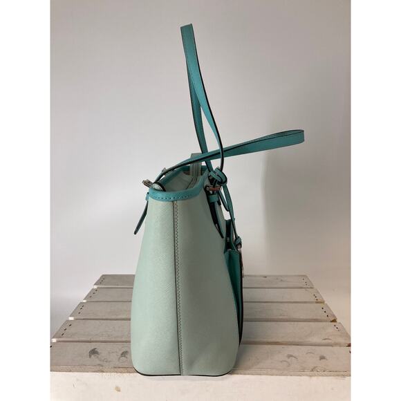 MICHAEL KORS LARGE SAFFIANO BLUE, LIGHT BLUE SHOULDER BAG - Picture 3 of 16